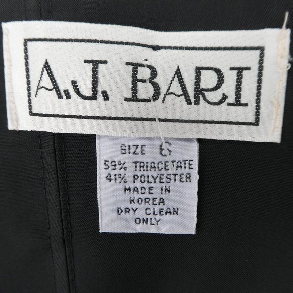 AJ Bari Vintage Strapless Dress Elegant Black Thigh Slit Boning Back Zip Corset - Picture 6 of 6